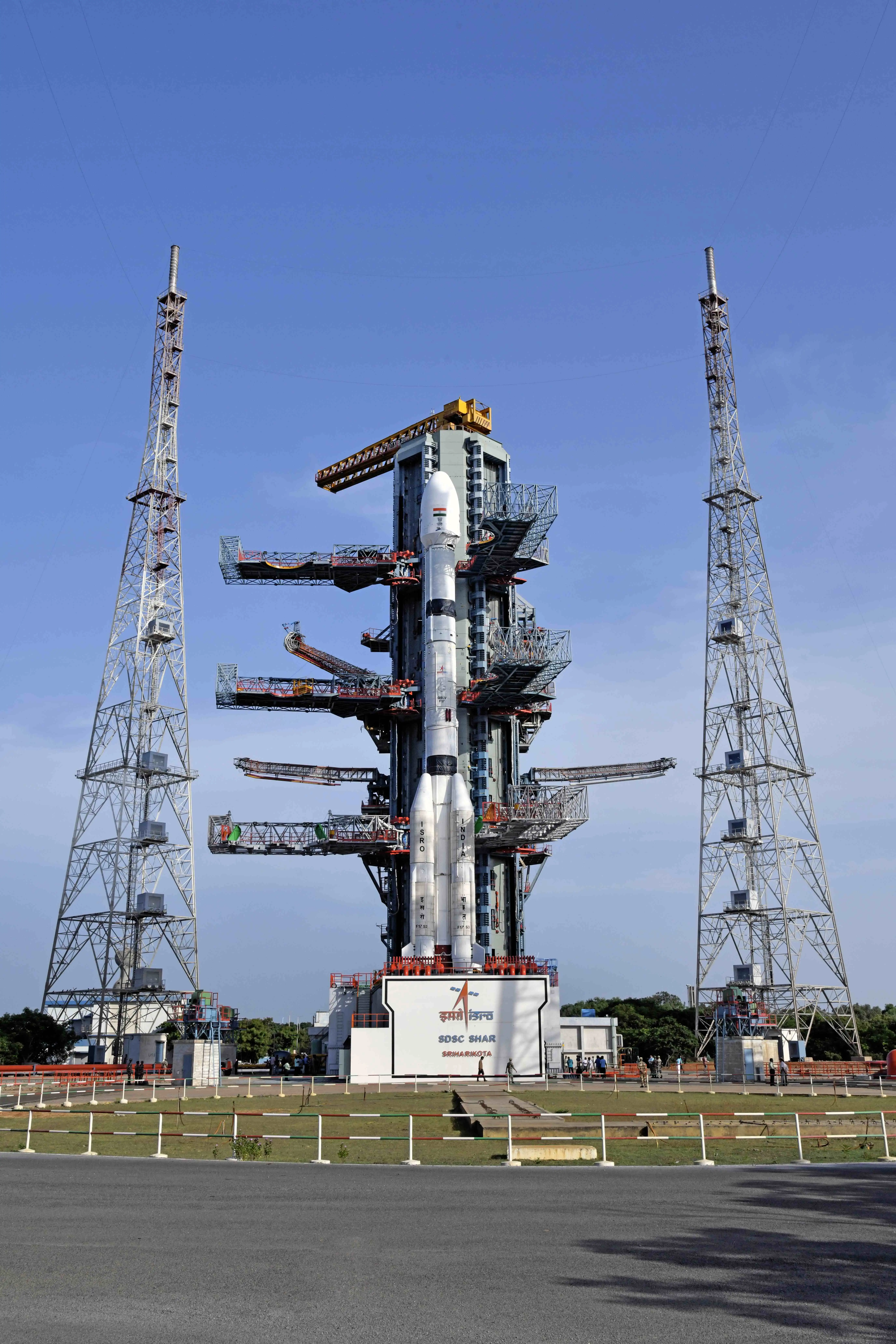 GSLV-17 on the Second Launch Pad, SDSC SHAR. Image credit: ISRO